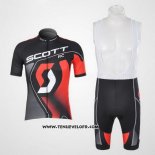 2012 Maillot Ciclismo Scott Gris et Rouge Manches Courtes et Cuissard